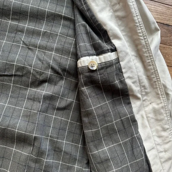 Lands' End Cream Utility Jacket with Brown Collar - Picture 8 of 8